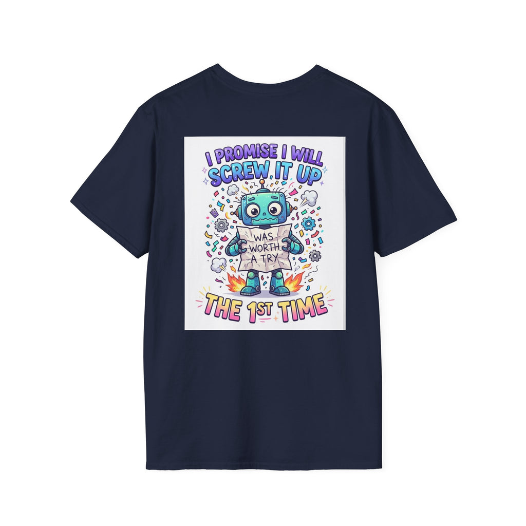 Screw up robot Unisex Softstyle T-Shirt