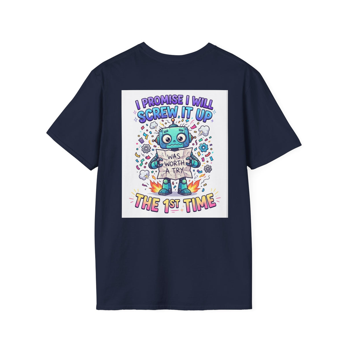 Screw up robot Unisex Softstyle T-Shirt