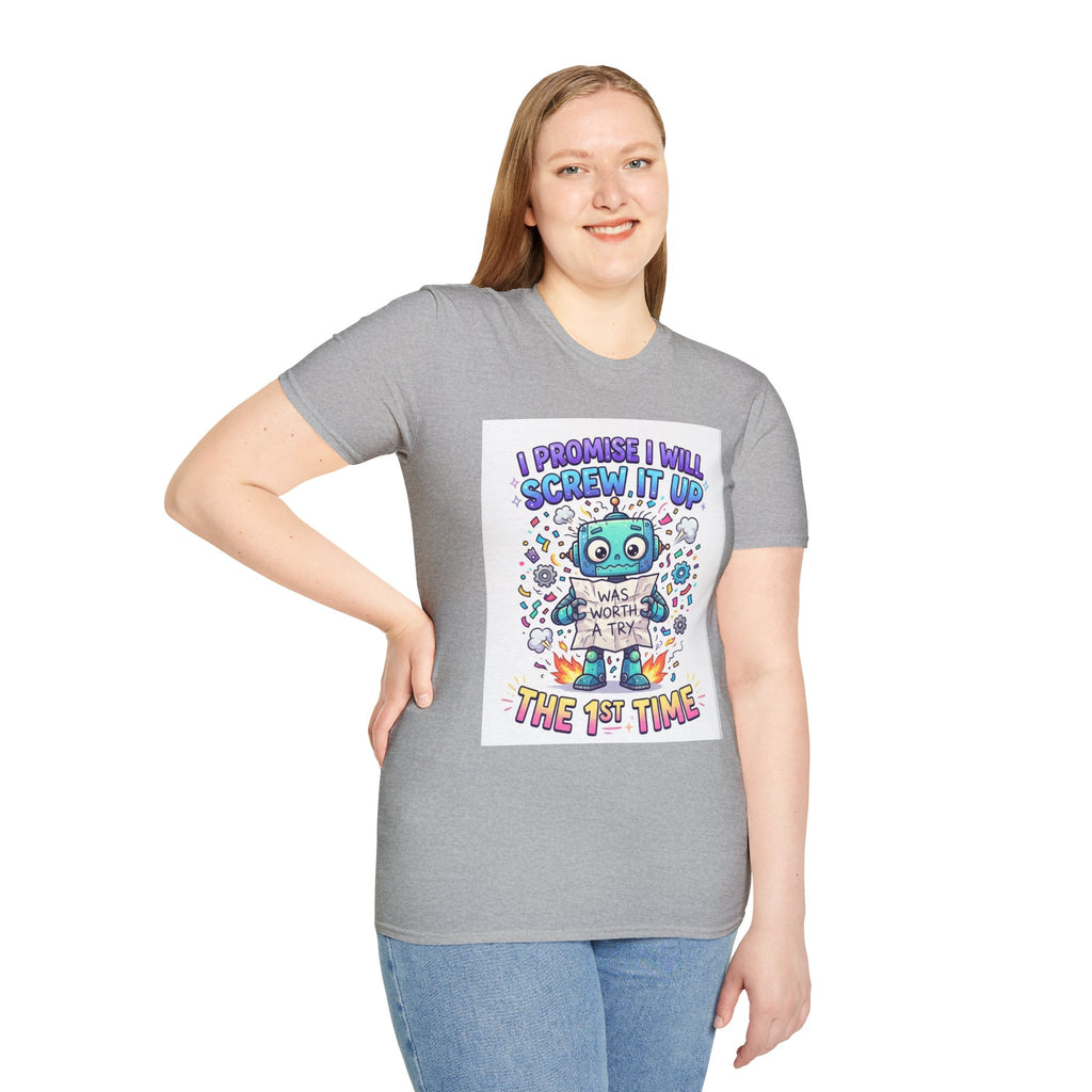 Screw up robot Unisex Softstyle T-Shirt