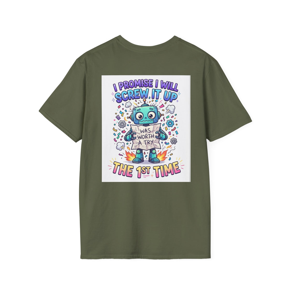 Screw up robot Unisex Softstyle T-Shirt