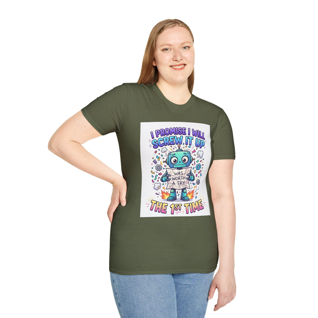 Screw up robot Unisex Softstyle T-Shirt