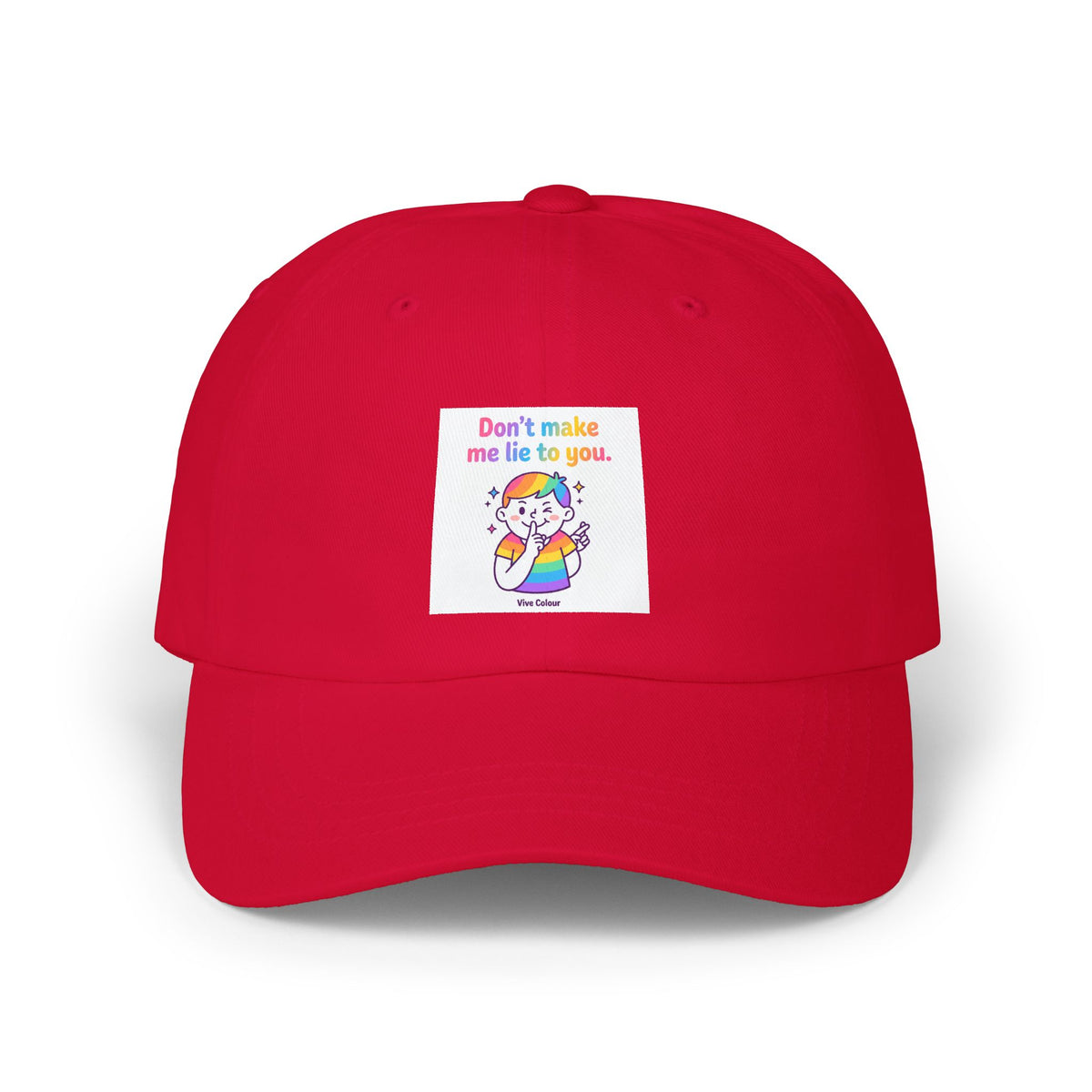 "Don't Make Me Lie to You" Rainbow Cartoon Kid Baseball Cap