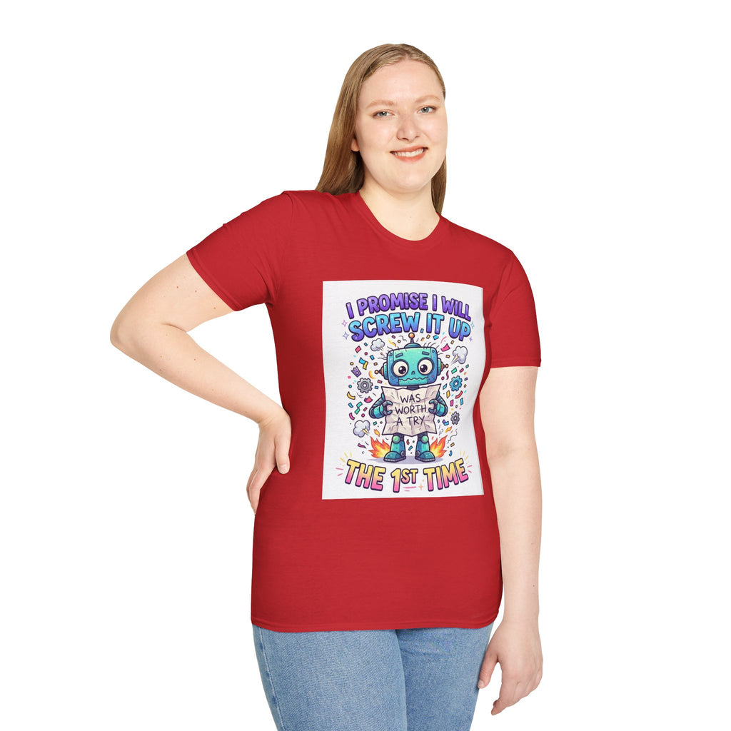 Screw up robot Unisex Softstyle T-Shirt