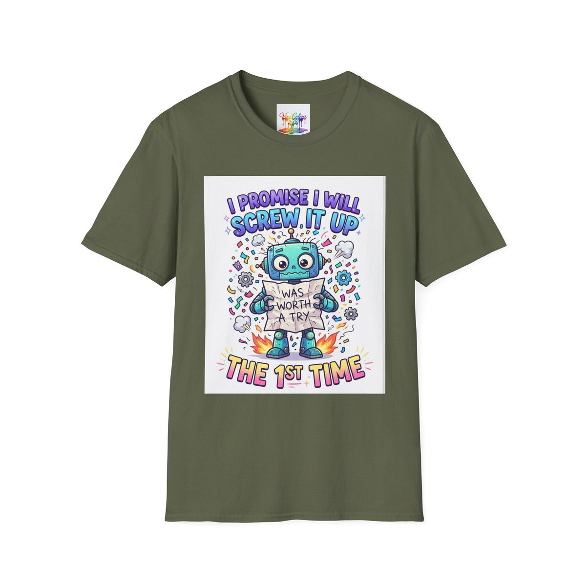 Screw up robot Unisex Softstyle T-Shirt