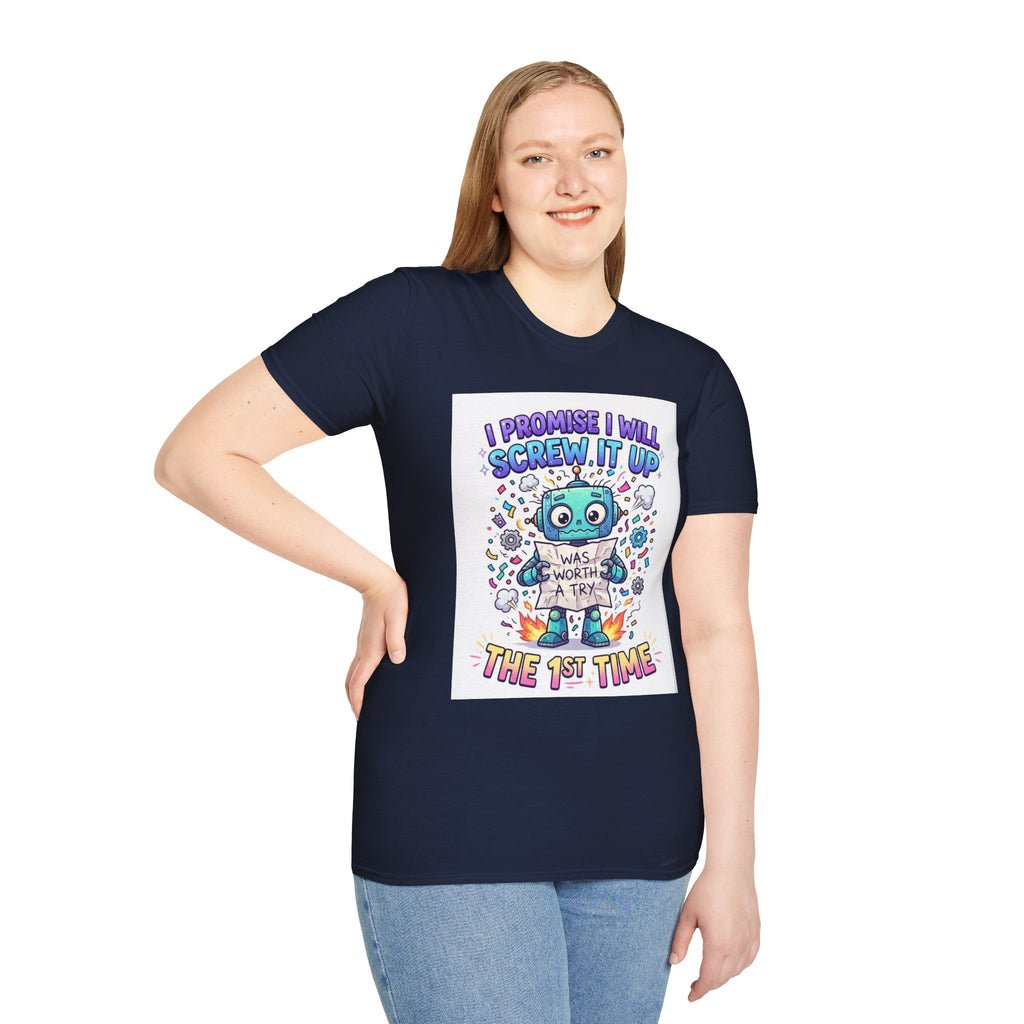 Screw up robot Unisex Softstyle T-Shirt