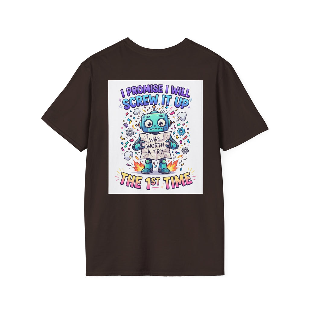 Screw up robot Unisex Softstyle T-Shirt