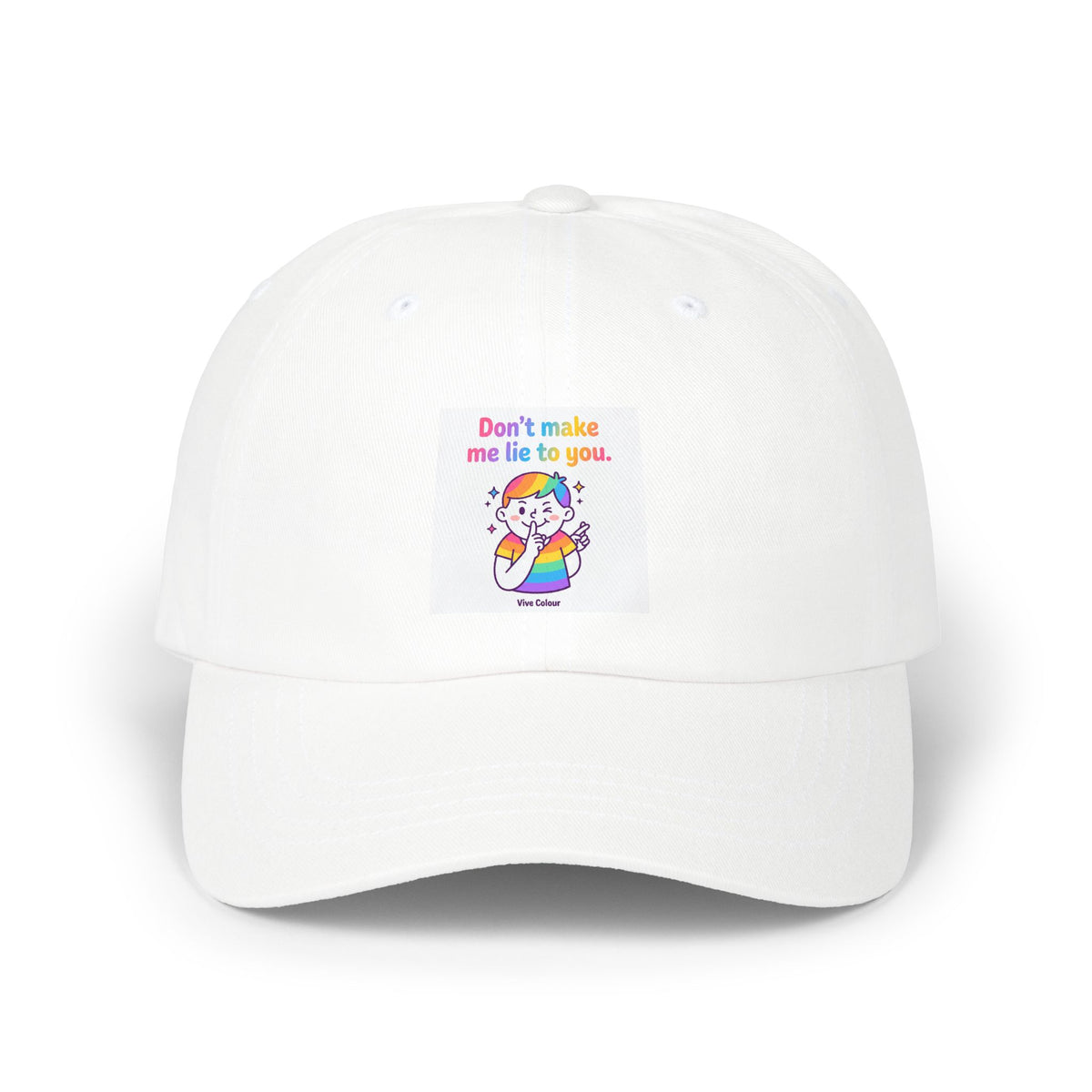 "Don't Make Me Lie to You" Rainbow Cartoon Kid Baseball Cap