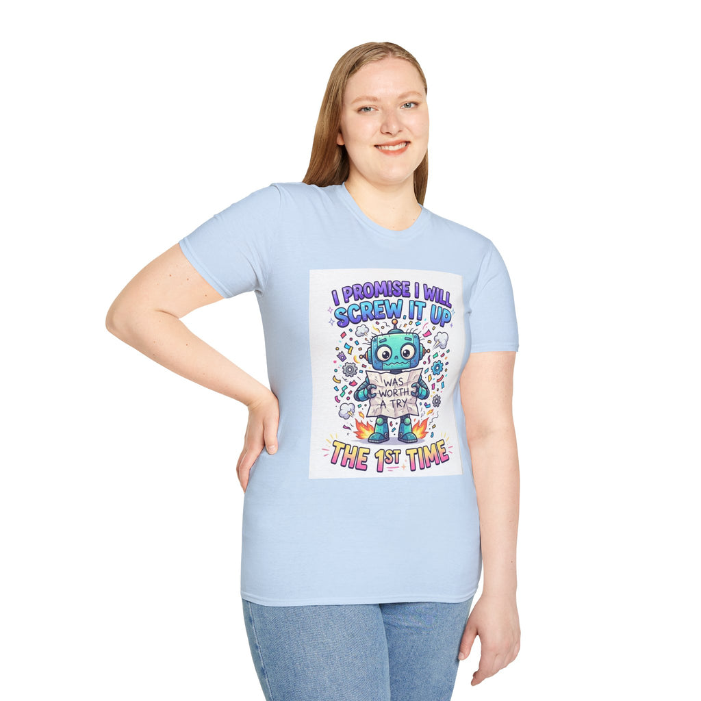 Screw up robot Unisex Softstyle T-Shirt