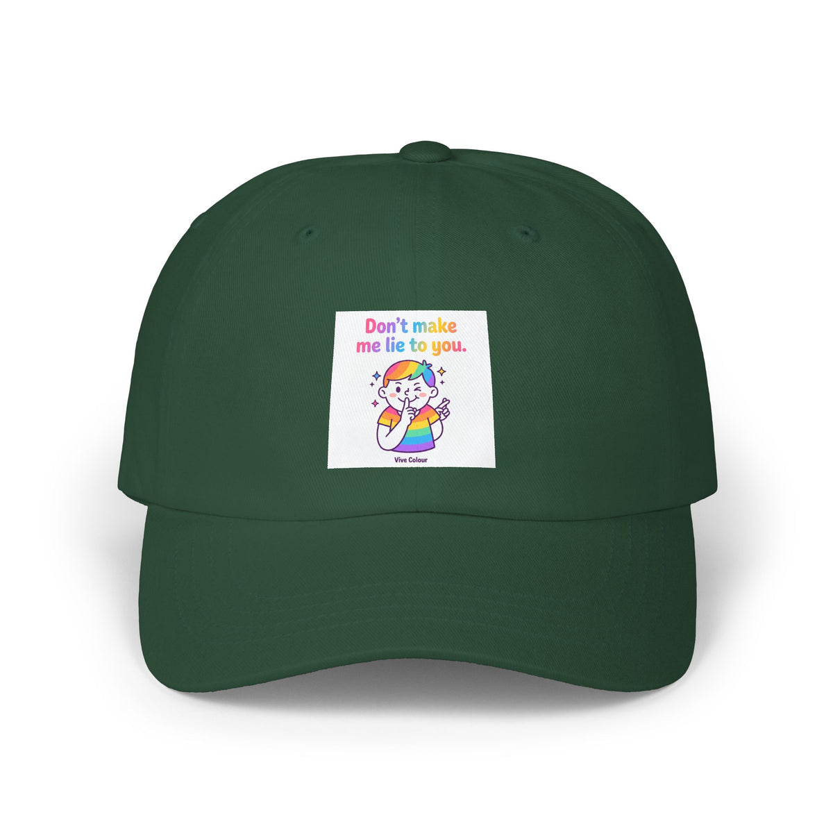 "Don't Make Me Lie to You" Rainbow Cartoon Kid Baseball Cap