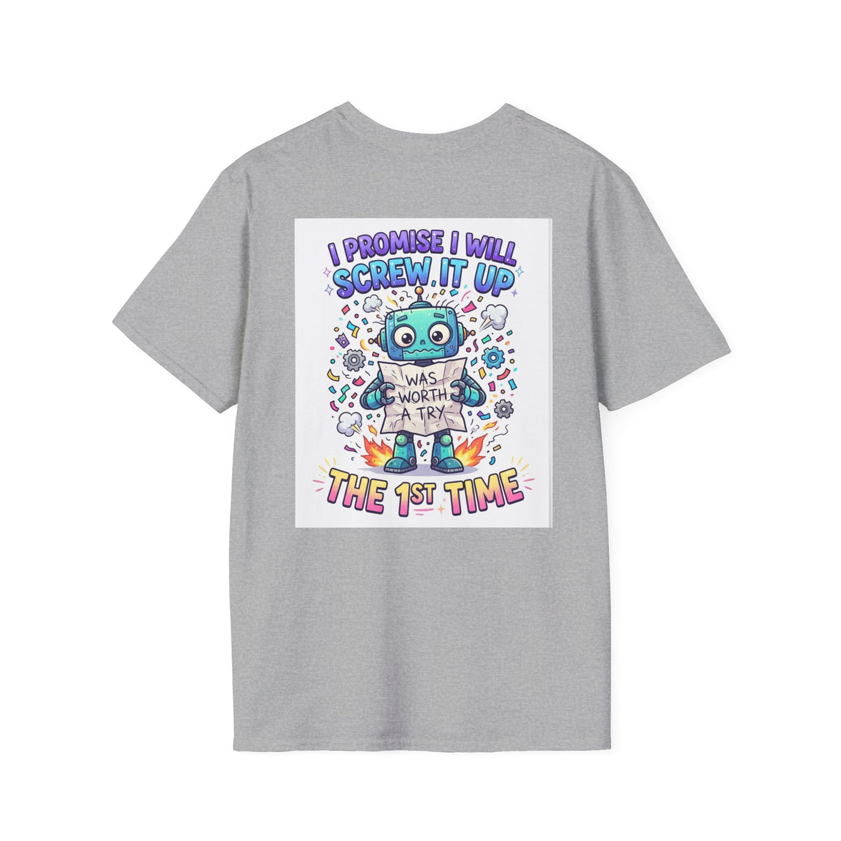 Screw up robot Unisex Softstyle T-Shirt