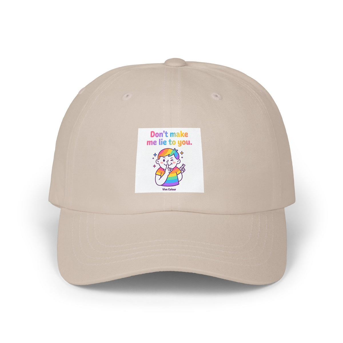 "Don't Make Me Lie to You" Rainbow Cartoon Kid Baseball Cap