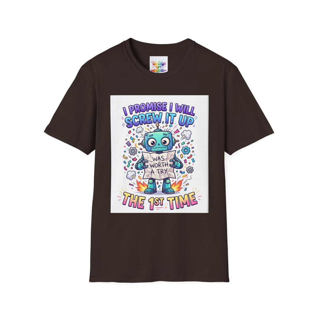 Screw up robot Unisex Softstyle T-Shirt